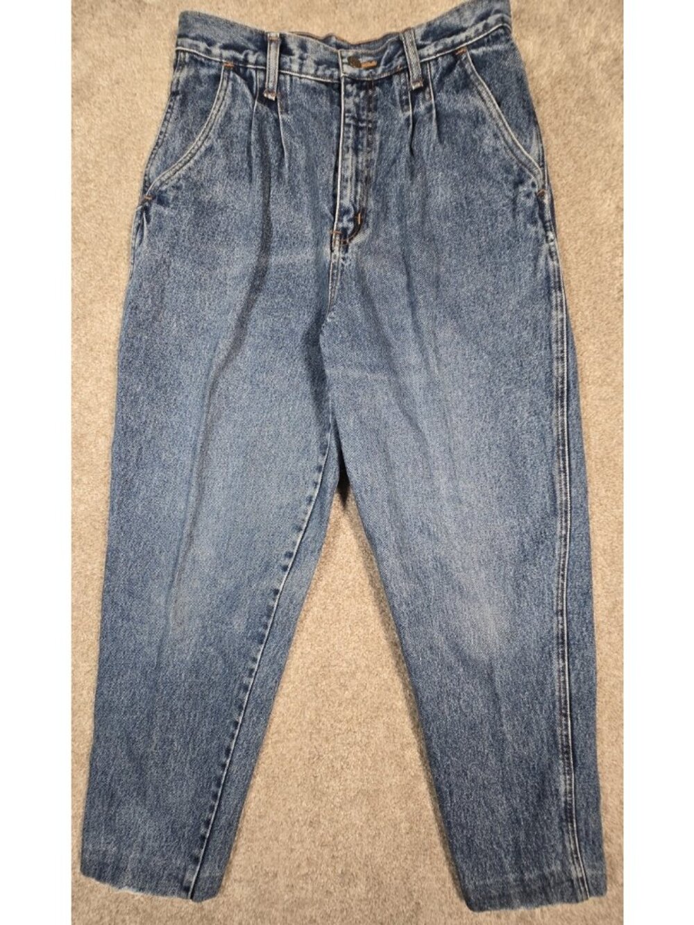 Bill Blass Vtg Mom Jeans High Waist Cropped Pleated Medium Wash Cotton Women 12
